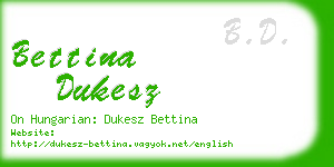 bettina dukesz business card